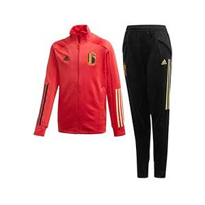 Chándal adidas Bélgica niño 2019 2020 - Conjunto de chándal infantil adidas de la selección belga 2019 2020 - rojo y negro - frontal