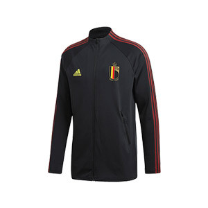 Chaqueta adidas Bélgica himno 2019 2020 - Chaqueta himno selección belga 2019 2020 - negra - frontal