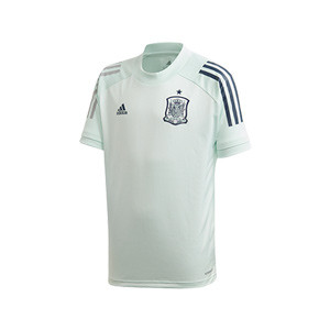 Camiseta adidas España niño entreno 19 2020 - Camiseta infantil de manga corta de entrenamiento selección española 2019 2020 - verde mente - frontal