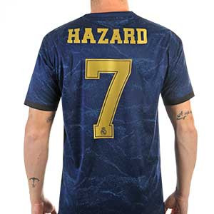 Camiseta adidas 2a Real Madrid Hazard 2019 2020 - Camiseta Hazard adidas segunda equipación Real Madrid 2019 2020 - azul marino - trasera