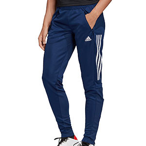 Pantalón adidas Condivo 20 mujer - Pantalón largo de entrenamiento de fútbol para mujer adidas - azul marino - frontal