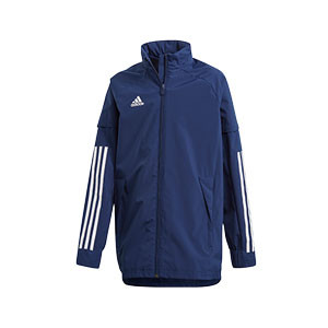 Chaqueta adidas Condivo 20 niño All Weather - Chaqueta con capucha de fútbol infantil adidas - azul marino - frontal