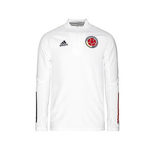 Sudadera adidas Colombia entreno 2019 2020 - Sudadera de entrenamiento de Colombia 2019 2020 - blanca - frontal