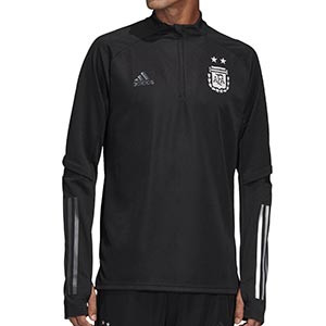 Sudadera adidas Argentina entreno 2019 2020 - Sudadera entrenamiento selección argentina 2019 2020 - negra - frontal