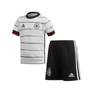 Equipación adidas Alemania 2019 2020 - Conjunto infantil 1-6 años primera equipación selección alemana 2019 2020 - blanca y negra - frontal