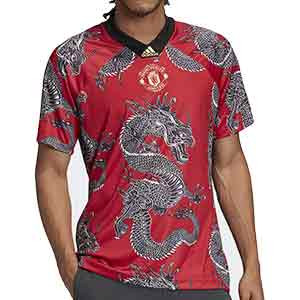 Camiseta adidas United año nuevo chino 2020 Dragón - Camiseta de manga corta adidas Manchester United año nuevo chino - roja - frontal