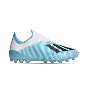 adidas X 19.1 AG - Botas de fútbol adidas AG para césped artificial - azul celeste - pie derecho