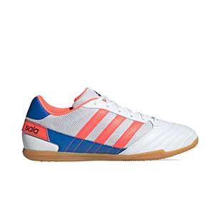 adidas Super Sala - Zapatillas de fútbol sala adidas suela lisa - blancas - pie derecho