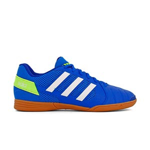 adidas Top Sala J - Zapatillas de fútbol sala adidas suela lisa - azules - pie derecho