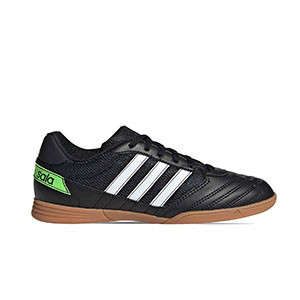 adidas Super Sala - Zapatillas de fútbol sala adidas suela lisa - negras - pie derecho