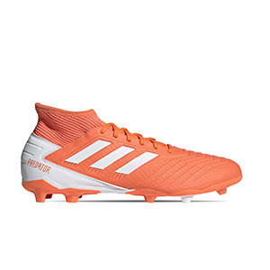 adidas Predator 19.3 FG W - Botas de fútbol con tobillera para mujer adidas FG para césped natural o artificial de última generación - naranjas - pie derecho