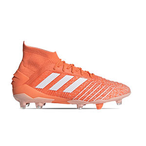 adidas Predator 19.1 FG W - Botas de fútbol con tobillera para mujer adidas FG para césped natural o artificial de última generación - naranjas - pie derecho