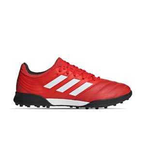 adidas Copa 20.3 TF - Zapatillas de fútbol multitaco de piel adidas suela turf - rojas y negras - derecho