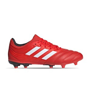 adidas Copa 20.3 FG - Botas de fútbol de piel adidas FG para césped natural o artificial de última generación - rojas y negras - frontal