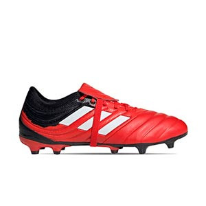 adidas Copa Gloro 20.2 FG - Botas de fútbol de piel adidas FG para césped natural o artificial de última generación - rojas y negras - derecho