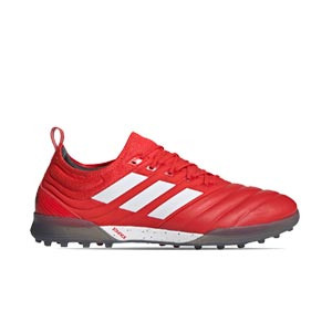 adidas Copa 20.1 TF - Zapatillas de fútbol multitaco de piel de canguro adidas suela turf - rojas - derecho