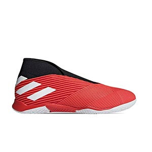 adidas Nemeziz 19.3 LL IN - Zapatillas de fútbol sala sin cordones adidas suela lisa IN - rojas - pie derecho