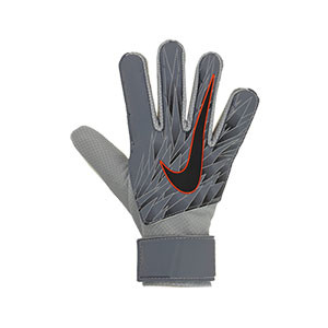 Nike Match Jr - Guantes de portero infantiles Nike corte flat - grises azulados - frontal derecho