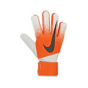 Nike Match - Guantes de portero Nike corte flat - blancos y naranjas - frontal derecho