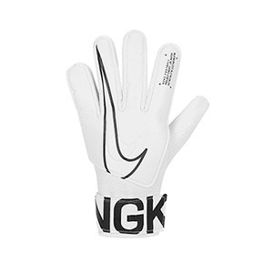 Nike GK Match Jr - Guantes de portero infantiles Nike corte flat - blancos - frontal