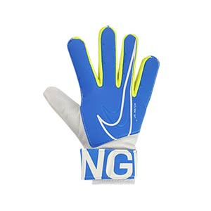 Nike GK Match Jr - Guantes de portero infantiles Nike corte flat - azul celeste - frontal derecho