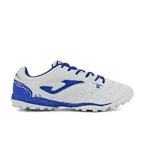 Joma Liga 5 902 TF - Zapatillas de fútbol multitaco Joma suela turf- blancas - pie derecho