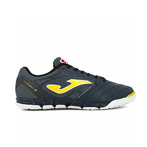 Joma Liga 5 2003 IN - Zapatillas de fútbol sala Joma suela lisa - azul marino y amarillo - pie derecho