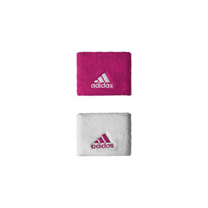 Muñequeras rizo adidas - Muñequeras básicas adidas (2 uds) - Blanco / Rosa - frontal