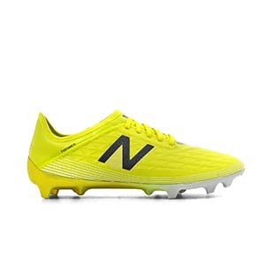 New Balance Furon 5 Pro FG - Botas de fútbol New Balance FG para césped natural o artificial de última generación - amarillas - pie derecho