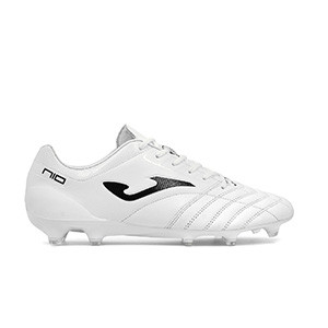 Joma N-10 Pro 902 FG - Botas de fútbol de piel Joma FG para césped natural o artificial de última generación - blancas - pie derecho