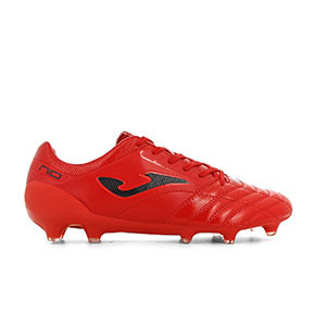 Joma N-10 Pro 906 FG - Botas de fútbol de piel Joma FG para césped natural o artificial de última generación - rojas - pie derecho