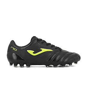 Joma N-10 Pro 911 AG - Botas de fútbol de piel Joma AG para césped artificial - negras y verdes - pie derecho