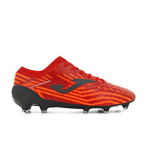 Joma Propulsion 901 FG - Botas de fútbol Joma para césped natural o artificial de última generación - rojas y naranjas - pie derecho