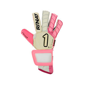 Rinat Egotiko Quantum Pro - Guantes de portero Rinat corte Negative-Roll - blancos y rosas - frontal derecho