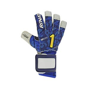 Rinat Asimetrik Hunter Pro - Guantes de portero profesionales Rinat corte Ergo-Roll - azules - frontal derecho