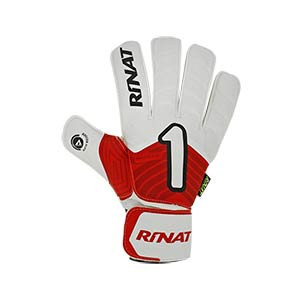 Rinat Kraken Speckter Training Turf - Guantes de portero césped artificial Rinat corte flat - rojos y blancos - frontal derecho