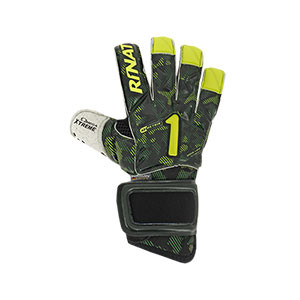 Rinat Asimetrik Hunter Pro - Guantes de portero profesionales Rinat corte Ergo-Roll - verdes - frontal derecho