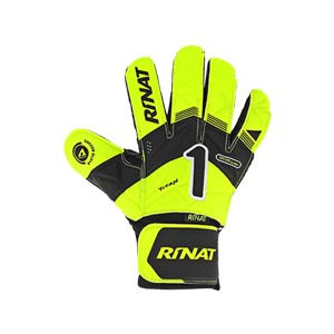 Rinat Titan - Guantes de portero Rinat corte flat - amarillo flúor y negro - derecho