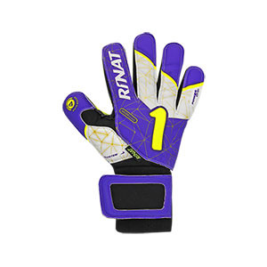 Rinat Arkano USA Turf - Guantes de portero infantiles césped artificial protecciones Rinat - morados y blancos - frontal derecho