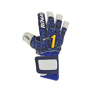 Rinat Asimetrik Hunter Spine Pro - Guantes de portero profesionales con protecciones Rinat corte Ergo-Roll - azules - frontal derecho