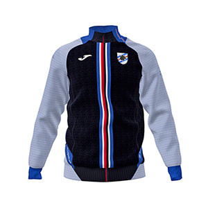 Chaqueta Joma Sampdoria entreno 2019 2020 - Chaqueta de entrenamiento de la Sampdoria 2019 2020 - negra y azul - frontal