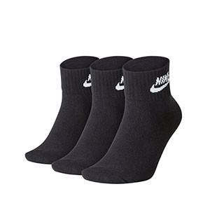 Calcetines Nike Everyday Essential pack 3 - Pack de 3 calcetines Nike tobilleros - negros - frontal