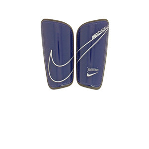 Nike Mercurial Hard Shell - Espinilleras de fútbol Nike con cintas de velcro - azul marino - frontal