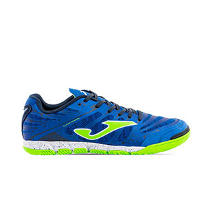 Joma Super Regate 904 IN - Zapatillas de fútbol sala Joma suela lisa IN - azules y verdes - pie derecho