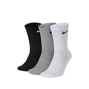 Pack calcetines tobilleros Nike Everyday Cushion Ankle 3p - Pack de 3 calcetines Nike Everiday Cushion tobilleros - grises, blancos y negros - frontal