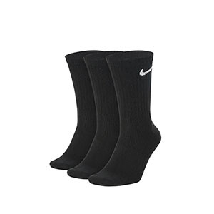 Calcetines media caña Nike Everyday Lightweight pack 3 - Pack de 3 calcetines finos Nike de media caña - negros - frontal