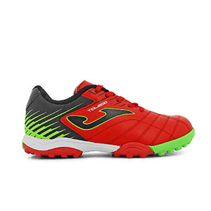 Joma Toledo Jr 903 TF - Zapatillas de fútbol multitaco para niño Joma suela turf - rojas y verdes - pie derecho