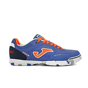 Joma Top Flex 905 IN - Zapatillas de fútbol sala para niño de piel Joma suela lisa IN - azules - pie derecho