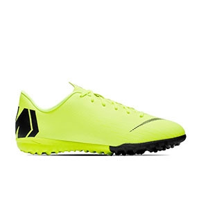 Nike Jr MercurialX Vapor XII Academy GS TF - Zapatillas multitaco para niño Nike FootballX suela turf - amarillas flúor - derecho