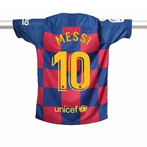 Camiseta Nike Barcelona Messi niño 19 2020 Stadium - Camiseta infantil Messi Nike primera equipación FC Barcelona 2019 2020 - azulgrana - trasera